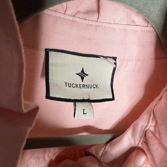 Tuckernuck Bermuda Pink Palmerston dress NWT Cotton Linen Quiet Luxury Large - Picture 8 of 9